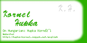 kornel hupka business card